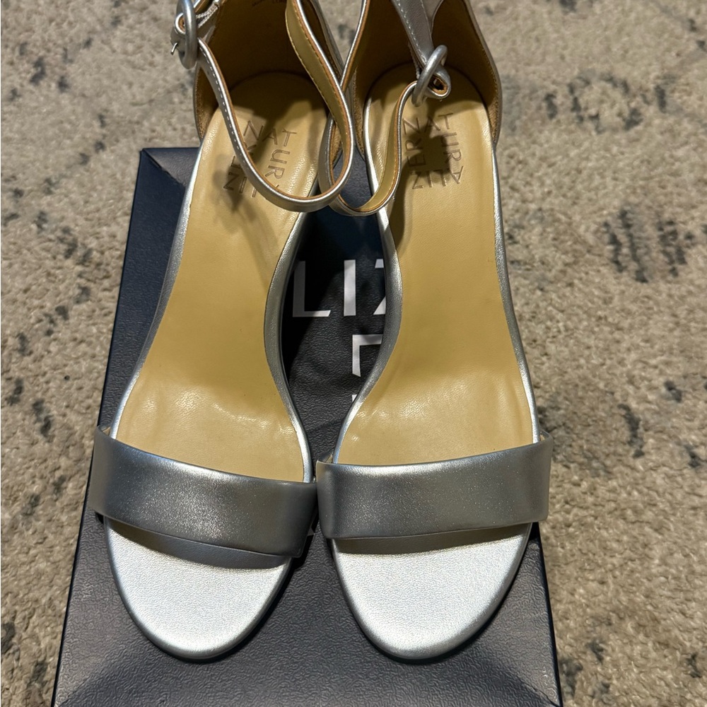 Silver Wedge Sandals - Picture 2 of 4